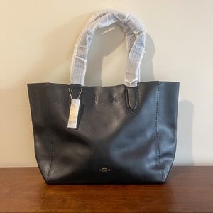 NWT black leather Coach bag